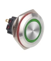 WD30B-P1Z-E 30mm Düz Anahtarlı Işıklı Metal Buton - Yeşil