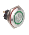 WD30B-P1Z-EC 30mm Düz Anahtarlı Işıklı Power Metal Buton - Yeşil