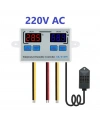 XK-W1099 220V Sıcaklık ve Nem Ölçer Ekranlı Termostat - Röle Modülü