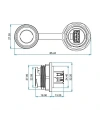 YU-USB2-JSX-01-001 Su Geçirmez USB Konnektör - Dişi