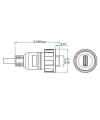 YU-USB2-MP-MP-1M-002 Su Geçirmez Erkek-Erkek USB Konnektör - 1M Kablo