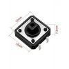 12x12x7.3mm 4 Pinli Siyah Push Buton - Tact Switch