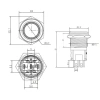 16A-P1Z-E 16mm Düz Anahtarlı Işıklı Metal Buton - Yeşil