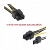 2X SATA Power Kablo To 8 Pin (6+2 ) Pci-e Dönüştürücü Güç Kablosu