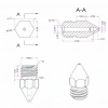 3D Yazıcı-Printer MK8 0.2mm Pirinç Nozzle