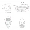 3D Yazıcı-Printer MK8 0.5mm Pirinç Nozzle