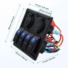 4lü ON-OFF Işıklı Anahtar Switch Panel 2x5V USB ve Çakmaklık Çıkışlı