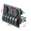 6lı ON-OFF Işıklı Anahtar Switch Panel 2x5V USB Çakmaklık ve Voltaj Göstergeli