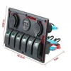 6lı ON-OFF Kırmızı Işıklı Anahtar Switch Panel 2x5V USB Çakmaklık ve Voltaj Göstergeli