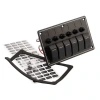 6lı ON-OFF Kırmızı Işıklı Anahtar Switch Panel - Aşırı Akım Korumalı