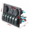 6lı ON-OFF Yeşil Işıklı Anahtar Switch Panel 2x5V USB Çakmaklık ve Voltaj Göstergeli