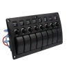 8li ON-OFF Kırmızı Işıklı Anahtar Switch Panel - Aşırı Akım Korumalı