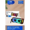 ACS-21 60W Gücünde 2x6.5 İnç Hoparlörlü Mikrofonlu Taşınabilir Parti Hoparlörü