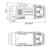 BD-24-C03PE-22-001A 3-Pin Su Geçirmez Konnektör - Erkek