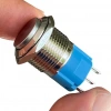 D19 16mm Metal Kırmızı Halka Ledli Kalıcı Buton 24V
