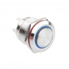 D36 16mm Metal Mavi Halka Ledli Yaylı Buton 12V