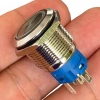 E1 19mm Metal Buton Kalıcılı 12-24V Kırmızı Led Işıklı 1NO/1NC