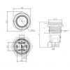 E36-1 16mm Metal Buton Yaylı 12-24V Mavi Led Işıklı 1NO/1NC