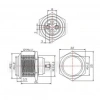E97 19mm Metal Buton Yaylı Çıkık Kafa 1NO