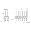Erkek Pin Header 2x3 Pin (6Pin) 12 mm 2.54mm 2x3 180° İki Sıra