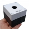 HJ9 22mm Buton Kutusu Gri-Siyah Tekli