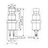 IC-178 Buton Ø7mm Normalde Kapalı (Ters Kontak) Siyah