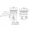 IC-180A 16mm Yaylı Push Buton R13-507 Mavi