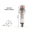 IC-225 8mm Sinyal Lambası Metal 220V Kırmızı