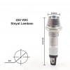 IC-225 8mm Sinyal Lambası Metal 220V Mavi