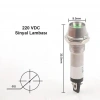 IC-225 8mm Sinyal Lambası Metal 220V Yeşil