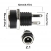 IC-258B 2.1mm DC Somunlu Korumalı Jak 8mm