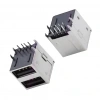 IC-265E USB İkili 2.0 Şase A Tip Dişi 90° Siyah