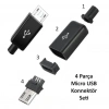 IC-266A-5 Erkek Micro USB Konnektör Seti Şarj Kablo Soketi