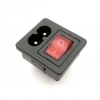 IEC320 2-Pin Erkek Power Soketi - Işıklı Anahtarlı