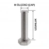 M8x70mm Cıvata Beyaz Altıköşe 5.8 Kalite DIN933