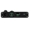 ON-OFF Yeşil Nokta Anahtarlı 2x5V USB Çakmaklık ve Voltaj Göstergeli Marine Panel