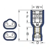 PFD - 1638 0.5-1.5mm2 Tam İzoleli Polyamid Dişi Faston Kablo Ucu Kırmızı - 100 Adet