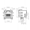 RJ45 8P8C Işıklı Dişi Ethernet Konnektörü - PCB Tipi