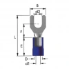 TRM TCU - 6002 1.5-2.5mm² Kesit d2: 6.5mm İzoleli Çatal Tip Kablo Ucu (200 Adet)