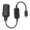 Type-C 5V - 12V Dişi Araç Çakmak Soketi Dönüştürücü - 30cm Kablolu