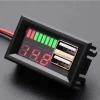 USB Çıkışlı Dijital Voltmetre Ekranlı 5V 2A IOS-Android Çıkışlı