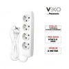 Viko Multi-Let Dörtlü Grup Priz Topraklı Kablolu Çocuk Korumalı 2 Mt