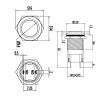 WD12A-G1 12mm Çıkık Yaylı Metal Buton