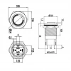 WD12A-G1Z-E 12mm Çıkık Anahtarlı Işıklı Metal Buton - Beyaz