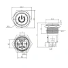 WD16A-G1-C 16mm Çıkık Yaylı Işıklı Power Metal Buton - Mavi