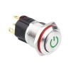 WD16A-G1-C 16mm Çıkık Yaylı Işıklı Power Metal Buton - Yeşil