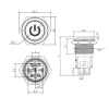 WD16A-G1Z-C 16mm Çıkık Anahtarlı Işıklı Power Metal Buton - Kırmızı