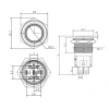 WD16A-G1Z-E 16mm Çıkık Anahtarlı Işıklı Metal Buton - Beyaz