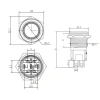 WD16A-P1-E 16mm Düz Yaylı Işıklı Metal Buton - Beyaz