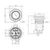 WD16A-P1Z-E 16mm Düz Anahtarlı Işıklı Metal Buton - Beyaz